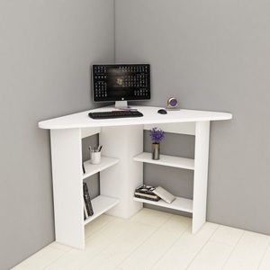 Birou de colt Corner, Arnetti, 80x80x73.8 cm, PAL, alb imagine