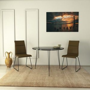 Masa Sandalf Royal, Comforty, 90x75 cm, negru/alb imagine