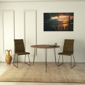 Masa Sandalf Walnut, Comforty, 90x75 cm, maro imagine