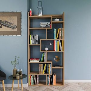 Biblioteca Kuttap, Kalune Design, 90x22x182 cm, maro imagine