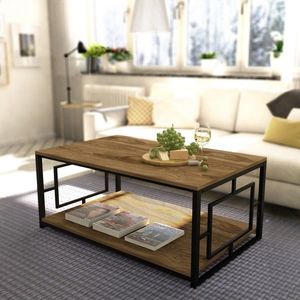 Masuta de cafea Kelvin, Zena Home, 120x60x50 cm, maro/negru imagine