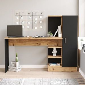 Birou CT2 - AB, Locelso, 152.3x40x120 cm, PAL, natural/negru imagine