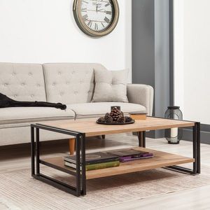 Masuta de cafea Cosmo, Sapphire, 110x70x40 cm, natural/negru imagine