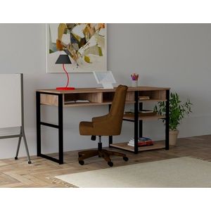Birou Emro, Puqa Design, 150x58.4x75.8 cm, PAL, maro/negru imagine
