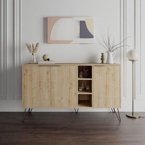 Bufet inferior Clara, Decortie, 142x35.6x83 cm, natural imagine