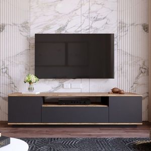 Comoda TV FR7 - AA, Locelso, 180x44.5x44.6 cm, natural/antracit imagine