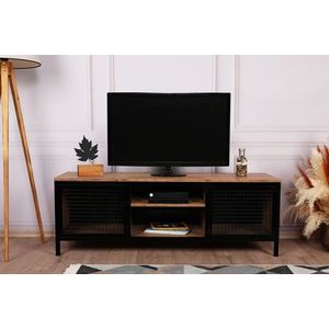 Comoda TV Zeno, Kalune Design, 150x40x47 cm, natural/negru imagine
