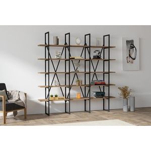Biblioteca Beylerbeyi, Puqa Design, 160x26x160 cm, maro/negru imagine