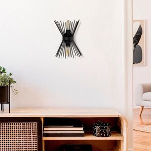 Aplica de perete, Kirpi - 3091, Opviq, 23 x 16 x 33 cm, 2 x E27, 40W, negru imagine