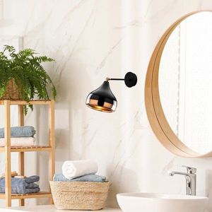 Aplica de perete, Yildo - 6901, Opviq, 17 x 28 x 28 cm, 1 x E27, 40W, negru/cupru imagine