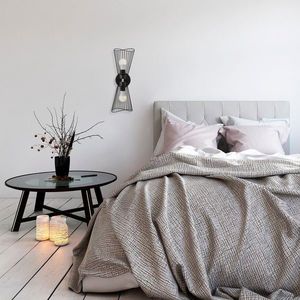 Aplica de perete, Zeyno - 3295, Tatum, 16 x 16 x 48 cm, 2 x E27, 40W, negru imagine