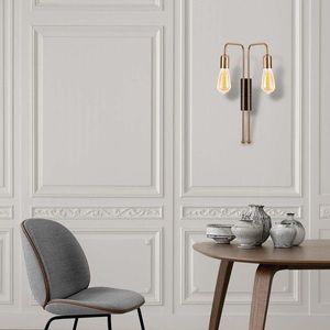 Aplica de perete, Mum - 3511, Opviq, 25 x 20 x 45 cm, 2 x E27, 40W, aramiu/negru imagine