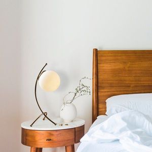 Lampa de masa, Yay - 5012, Tatum, 23 x 18 x 43 cm, 1 x E27, 40W, alb/aramiu antic imagine