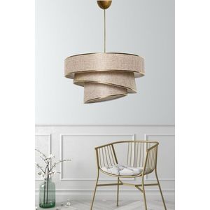 Lustra, Couper - Beige, Gold, FullHouse, 40 x 40 x 30-70 cm, 1 x E27, 60W, bej/auriu imagine