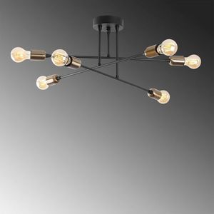 Lustra, Fleur - 1501, Tatum, 66 x 66 x 27 cm, 6 x E27, 40W, negru imagine