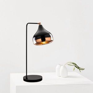Lampa de masa, Yildo - 6896, Opviq, 17 x 26 x 52 cm, 1 x E27, 40W, negru/cupru imagine