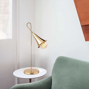 Lampa de masa, Sarmal - 3071, Opviq, 18 x 30 x 57 cm, 1 x E27, 40W, auriu imagine