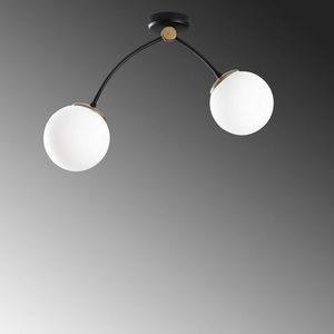 Lustra, Kromozom - 1001, Tatum, 51 x 15 x 41 cm, 2 x E27, 40W, alb/negru imagine