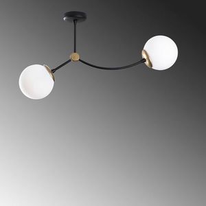 Lustra, Kromozom - 1011, Tatum, 72 x 15 x 36 cm, 2 x E27, 40W, alb/negru imagine