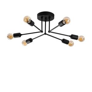 Lustra, Sparrow - 1231, Tatum, 60 x 60 x 16 cm, 6 x E27, 40W, negru imagine