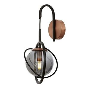 Aplica de perete, AP-1850-1BSY, Avonni, 22 x 24 x 42 cm, 1 x E14, 40W, negru/cupru imagine