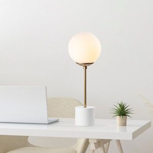 Lampa de masa, Globo - 13061, Fulgor, 20 x 20 x 57 cm, 1 x E14, 40W, alb imagine