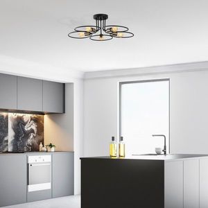 Lustra, Circle - 1346, Tatum, 73 x 73 x 22 cm, 5 x E27, 40W, negru imagine