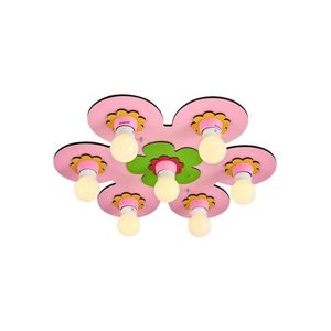 Lustra copii, L1538 - Pink, Lightric, 50 x 6 cm, 7 x E27, 24W, roz imagine