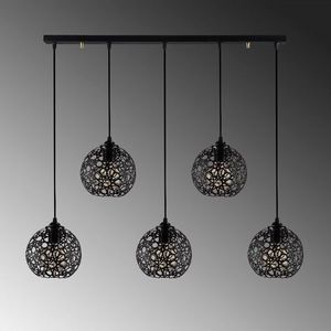 Lustra, Fellini - MR - 789, Alby, 100 x 17 x 119 cm, 5 x E27, 40W, negru imagine