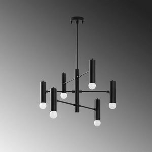 Lustra, Gharib - 13266, Fulgor, 55 x 55 x 73 cm, 6 x E27, 40W, negru imagine
