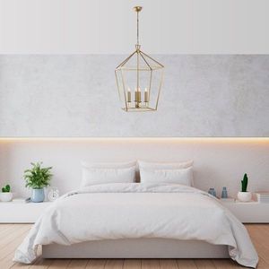 Lustra, Till - 13252, Fulgor, 50 x 71 x 123 cm, 4 x E14, 40W, auriu imagine