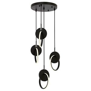 Lustra, Av-1874-4T-Bsy, Aurora, 35 x 120 cm, 4 x LED, 30W, negru imagine