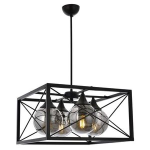 Lustra, AV-1732-4BSY, Avonni, 45 x 45 x 80 cm, 4 x E27, 60W, negru imagine