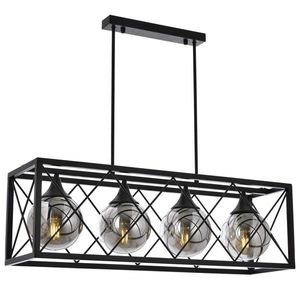 Lustra, AV-1732-4Y-BSY, Avonni, 80 x 25 x 80 cm, 4 x E27, 60W, negru imagine
