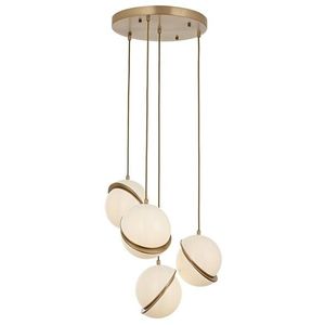 Lustra, Av-1861-4Et, Aurora, 40 x 110 cm, 4 x E27, 80W, alb/aramiu antic imagine