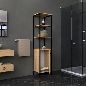 Dulap pentru baie, Puqa Design, Derin, 161, 8 x 38 x 34 cm, pal melaminat, alb imagine