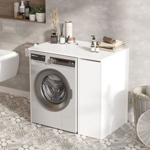 Dulap pentru masina de spalat, Locelso, SA1-W, 93.5 x 88.3 x 60 cm, pal melaminat, alb imagine