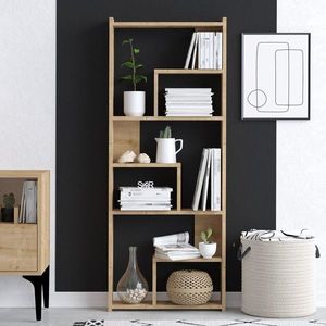 Biblioteca, Emerald, Megg, 60 x 150 x 15 cm, pal melaminat, stejar imagine