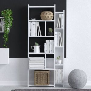 Biblioteca, Emerald, Nina, 65 x 150 x 15 cm, pal melaminat, alb imagine