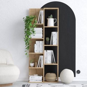 Biblioteca, Emerald, Lily, 60 x 150 x 18 cm, pal melaminat, stejar imagine