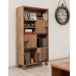 Biblioteca, Sapphire, Marina Flora - 753, 80 x 155 x 36 m, pal melaminat, maro imagine
