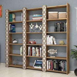 Biblioteca, Hommy Craft, City 3 845HCT3621, 184.6 x 170 x 24.2 cm, pal melaminat, nuc/crem imagine