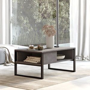 Masuta de cafea, Locelso, ML34-RG, 100 x 44.4 x 59.7 cm, pal melaminat, argintiu imagine