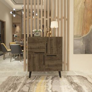 Consola, Olivia, Makro, 70 x 90 x 35 cm, pal melaminat, nuc imagine