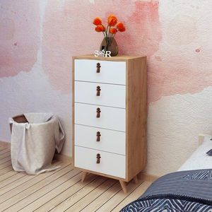 Comoda, Mod Design, Frenzu, 50 x 103 x 40 cm, pal melaminat, stejar/alb imagine