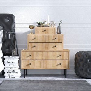 Comoda, Elegance, Tata, 80 x 40 x 85 cm, pal melaminat, stejar imagine