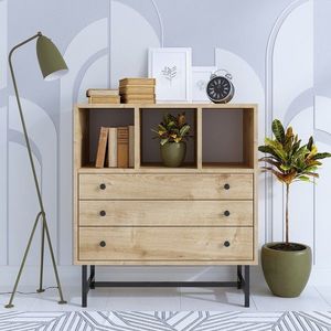 Comoda, Emerald, Carla v2, 80 x 85 x 40 cm, pal melaminat, stejar imagine