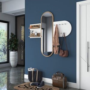 Cuier, Wren, P3 - 2445, 125 x 120 x 12 cm, pal melaminat, alb/nuc imagine