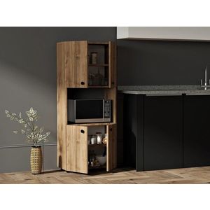 Dulap pentru bucatarie, Pua Design, Efe, 60 x 140 x 31.4 cm, pal melaminat, nuc imagine