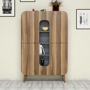 Dulap multifunctional, Hommy Craft, Mine, 93 x 144 x 31.8 cm, pal melaminat, nuc/albastru imagine